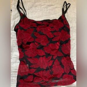 Cosabella Red and Black Fitted Camisole set